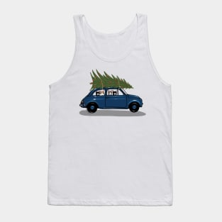 Bringing Home the Christmas Tree Blue Tank Top